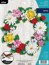 DIY Bucilla Spring Flowers Easter Wreath Felt...