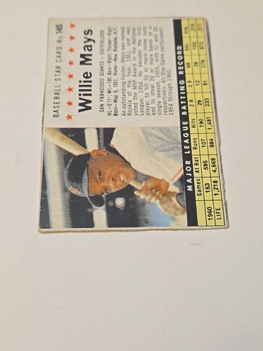 1961 Post - Willie Mays #145 Hand Cut - Picture 3 of 5