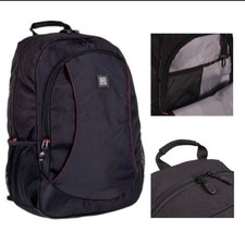 Gino Ferrari Eros 16 Inch Laptop Backpack Red Trim GF507 Ruck Sack Bag Black NEW
