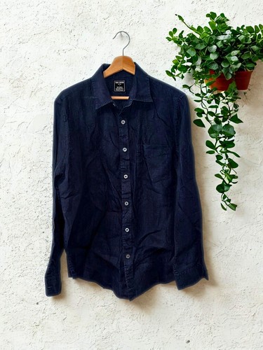 Todd Snyder X Baird McNutt Irish Linen Long Sleeve Navy Size M MSRP $158 EUC - Picture 2 of 7