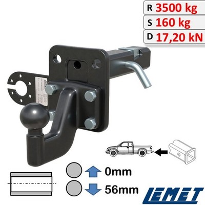 Anhängerkupplung 2-Zoll US-Adapter mit Spannkeil für Toyota Tundra III ab 2014