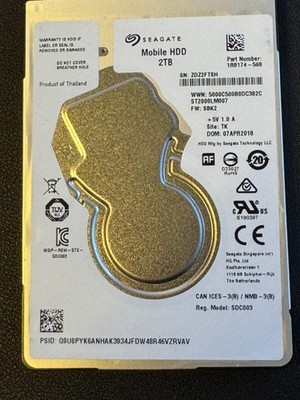 Seagate Mobile 2TB, Internal 2.5'' (ST2000LM007) Hard Drive