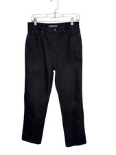 Lands End Women  s Size 10 High Rise Straight Jeans Black Stretch Denim