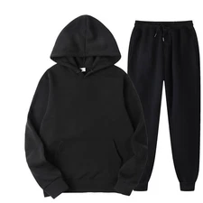 Unisex Fleece Tracksuit Hoodie Sweatpants Set Men Women Jogger Sportswear Gym