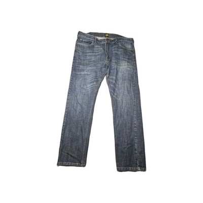 Lee Jeans Mens 38x32 Blue Denim Straight Leg Workwear Casual Classic Fit Pants