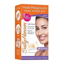 Sally Hansen Wax Kit Strips for Face 18 Count Pack Hair Removal Salon