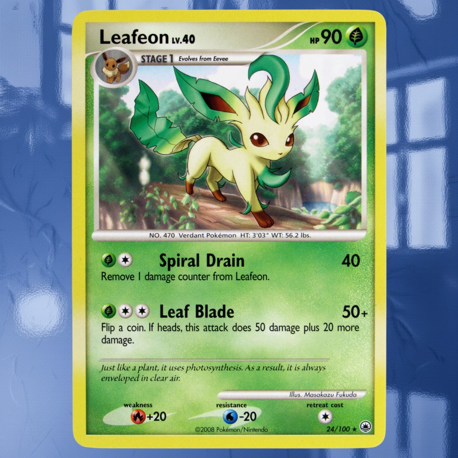 Leafeon 24/100 Non-Holo Rare Diamond & Pearl Majestic Dawn Card ☆NM-MINT☆