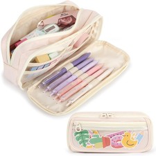 Large Capacity Pencil Case with Compartments School Pencil Bags with Zipper B...