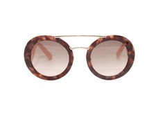 Tortoiseshell  Peach Prada Baroque Round Sunglasses