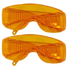 2Pc Orange Dental Safety Glasses Light-Cure Protection For Dentists & Patients