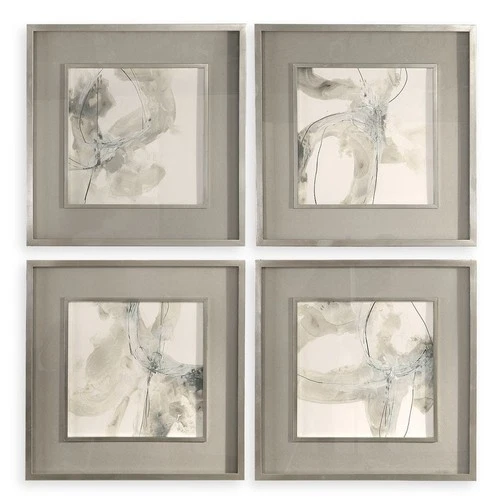 UTTERMOST 41583 DIVINATION ABSTRACT ART FRAMED PRINTS SET OF 4 - Picture 1 of 6