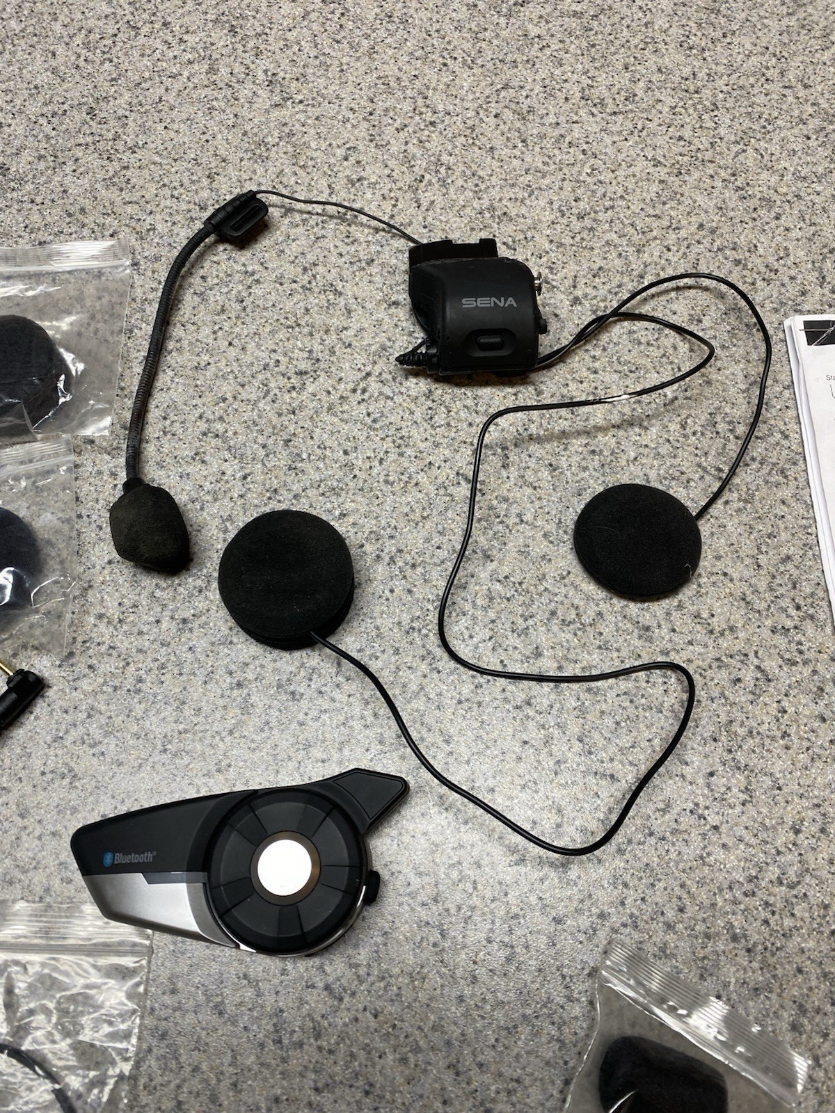 Sena 20S Motorcycle Bluetooth Headset Communication System Working W/ Extras