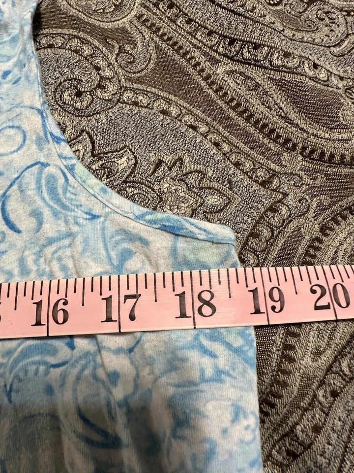 Ralph Lauren Pijama Vestido Camisón Floral Azul Mezcla Algodón Pequeño Foto 3 de 4