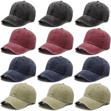 12Pieces Vintage Washed Baseball Caps for Women Men Distressed Twill Adjustab...