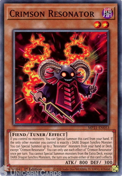 MP21-EN053 Crimson Resonator Common 1st Edition Mint YuGiOh Card