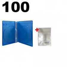 100 PREMIUM STANDARD Blu-Ray Double DVD Cases 12MM & 100 OPP Bags