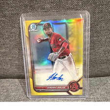 Topps 2022 Bowman Chrome Prospect Auto Jordan Lawlar RC Yellow Refractor /75