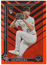 2025 Topps Update TANNER GORDON Insert HOLIDAY BLACK ORANGE Parallel Card RC