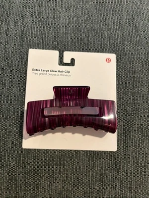 Lululemon Extra Large Claw Hair Clip - Deep Berry Stripe - Image 1 of 2