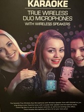 Art Sound KARAOKE True Wireless Duo Microphones w/ Wireless Speakers Bluetooth