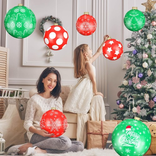 12er Pack Riesiger Aufblasbarer Weihnachtsschmuck für Außendekoration, Große Chri... - Bild 6 von 7
