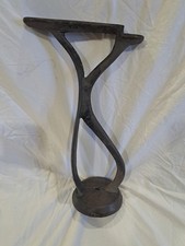 1800's SHOE SHINE Stand FOOTREST  Cast Iron, No Cracks 14"H Round Base Cobbler
