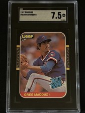 1987 DONRUSS LEAF GREG MADDUX #36 RATED ROOKIE SGC 7.5