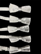 Adjustable Kids Silver Bow Lot of 5 Made in the USA Wedding Formal Pictures