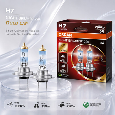 2x OSRAM H7 NIGHT BREAKER 220 Halogen DUOBOX nightbreaker bis zu 220%