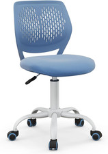 Adjustable Modern Kids Desk Chair with Wheels - Ergonomic Blue Swivel Chair