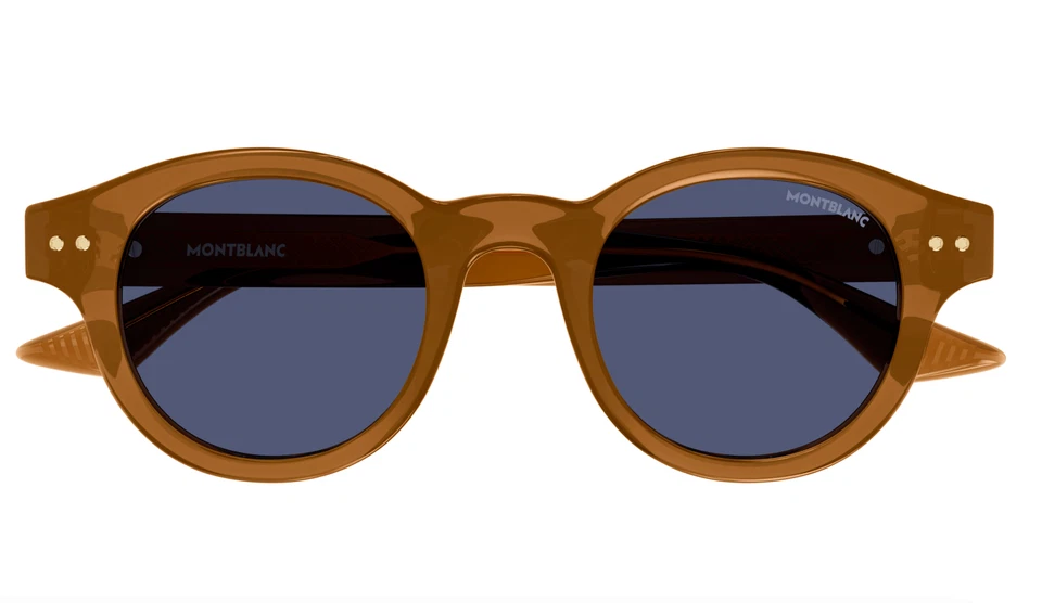 Montblanc MB0287S-003 Amber Brown Round Sunglasses – Modern Luxury Craft - Image 2 of 4