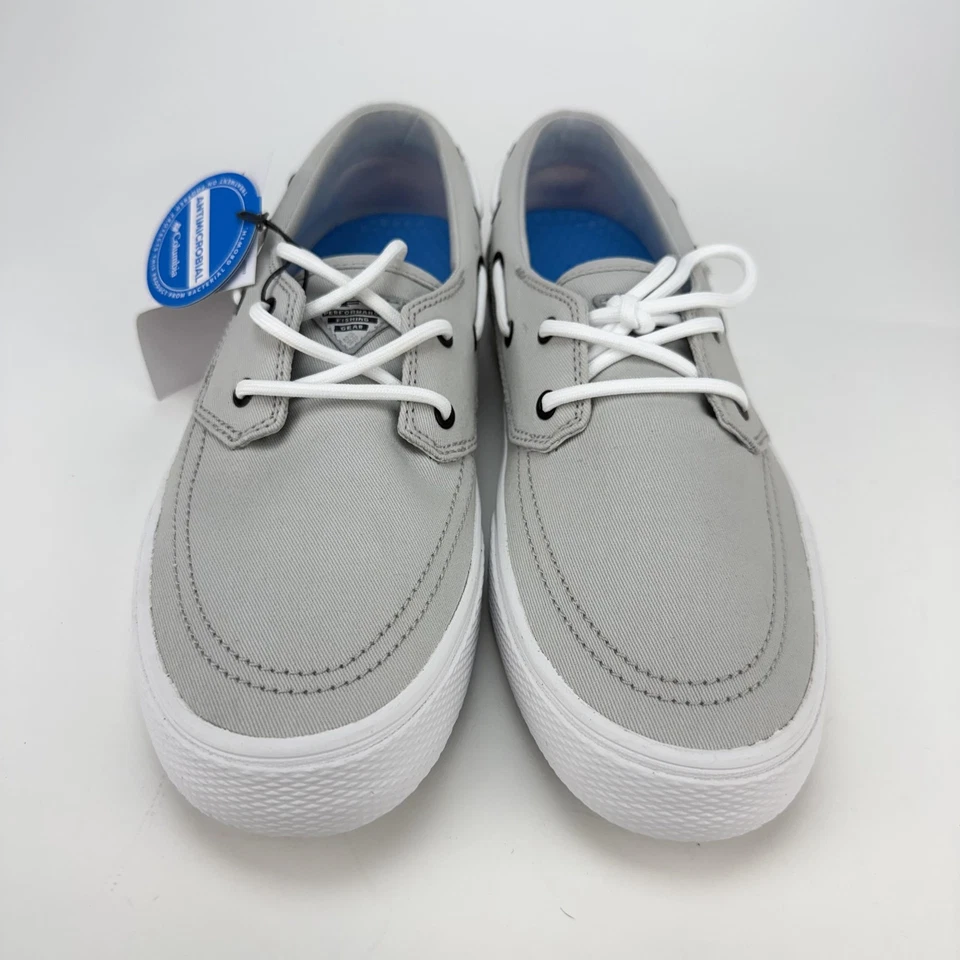 Columbia Zapatos Mujer Talla 8.5 Gris Blanco Slackwater Barco PFG Pesca Lona Foto 2 de 4