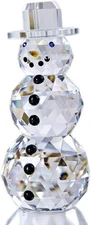 QFkris Crystal Snowman Figurines Collectibles with Hat, Clear 