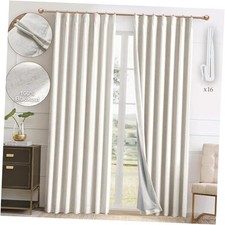 Thick Linen Blend Pinch Pleated Blackout 40"W x 84"L Pack of 2 Natural