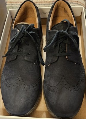 NEW Women's Clarks Unstructured Un Hinton Suede Navy 8.5 M Oxfords 