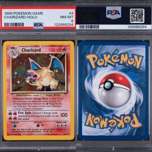 🔥 PSA 8 NM-MT CHARIZARD HOLO RARE | BASE SET 4/102 | VERY CLEAN🔥