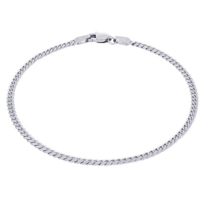 10K White Gold Solid 2.7mm Miami Cuban Link Chain Mens Bracelet Lobster 8.5''