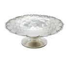 Art Deco Sterling Silver Fish-Scale Pattern Pedestal Dish Antique 1931 Sheffield