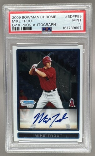 Mike Trout 2009 Bowman Chrome Draft Picks & Prospects #BDPP89 1st RC Auto PSA 9