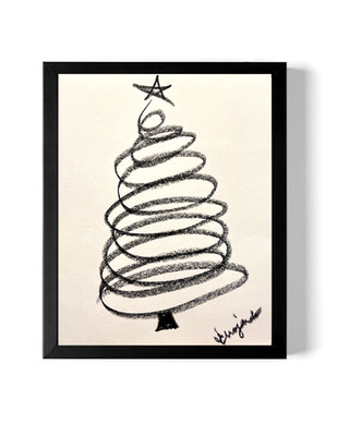 GUAJARDO Original Contemporary Pop Art Tree Sketch-6 11X8.5 Paper Signed Art