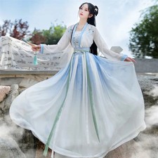 Female Ancient Print Hanfu Dress Women Cosplay Costume Stage Dance Performance