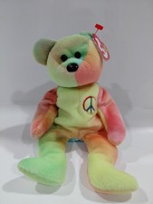 TY Beanie Baby PEACE 4th Gen HT/5th Gen TT Tie Dye Beautiful Greens Jerry Garcia
