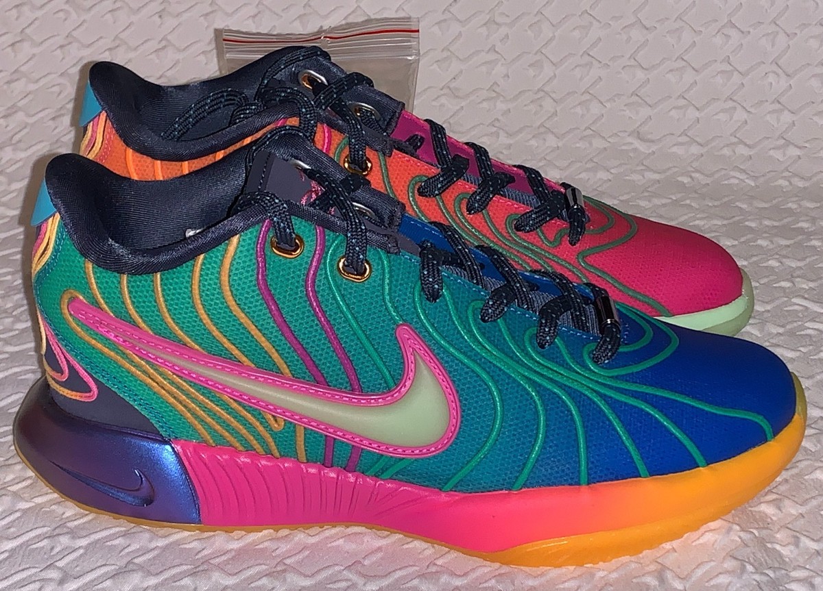 NIKE LeBron XXI 21 Blue Fuchsia Green Orange Basketball Shoes NEW