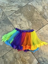 Rainbow Tulle TuTu Girl's Small Elastic Waist Yellow Pink Orange Purple Green