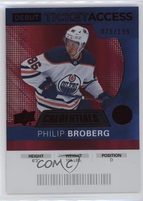 2021 Credentials 2020-21 Debut Ticket Access Red 79/199 Philip Broberg #126 16wp