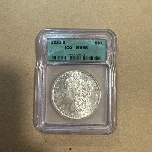 1881-S Morgan Silver Dollar - ICG MS65 - Free Shipping