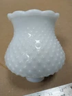 Vintage White Hobnail Milk Glass Scalloped Rim Lamp Shade For 1-1/2” Fitter