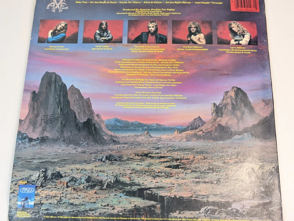 Kick Axe - Vices - OG 1984 LP - Heavy Metal Hard Rock - VG+ 39297 - Image 3 of 4