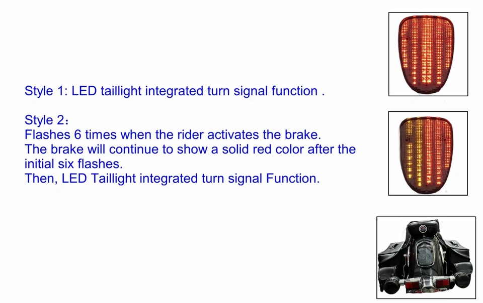 For Honda Shadow ACE 750/ Sabre 1100; Style2 LED Taillight Rear Lamp+TurnSignal - Image 3 of 4