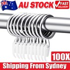 100pcs Curtain Rings Hooks Window Multipurpose Metal Hooks Clips Ring Hanging AU